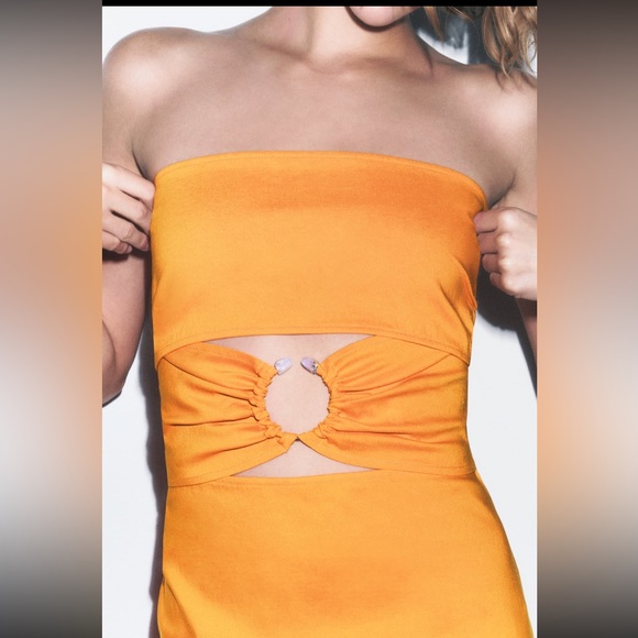 NWT Zara Cutout strapless dress - Picture 2 of 7